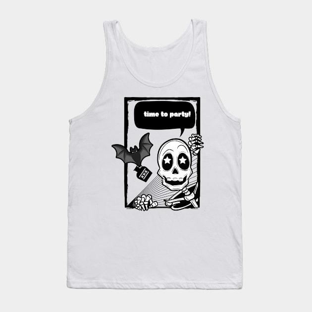 Halloween Skeleton Party Tank Top by HyzoArt